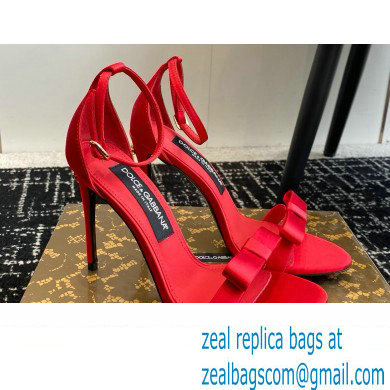 Dolce & Gabbana Heel 10cm Satin Sandals Red 2024